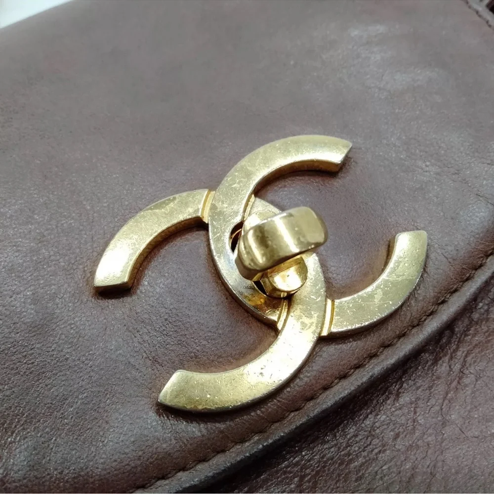 Rare Chanel crossbody chain brown leather bag - Picture 14 of 16